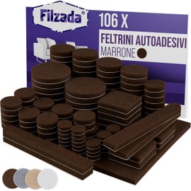 Filzada® 106x Feltrini per Sedie Rotondi e Quadrati Marrone - Autoadesivi
