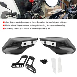 Knuckle Guard, Motorcycle Handlebar Protector, Dustproof, Rainproof, Protects Handles, Mounting Diameter: 0.3 inches (8 mm), 0.4 inches (10 mm), Suitable for Motorcycles (Black)