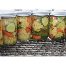 Welsh Mountain Canning SWEET GARDEN VEGETABLES 16oz Pint Cucumber Cauliflower Carrot Amish Homemade USA - 3 Jars