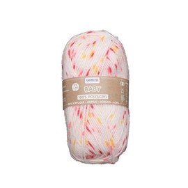 Glorex 5 1003 06 Baby Wool Yarn 100% Acrylic, Skin-Friendly, Saliva-Resistant, Tested for Harmful Substances, Ideal for Baby and Toddler Fashion, 50 g, Approx. 200 m, Pink/Red Polka Dots