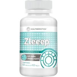 HEALTHADDICTION - Zleep – Fórmula Avanzada de Soporte al Sueño con L-Teanina, Pasiflora, Magnesio y 5HTP, 60 Cápsulas de 450mg - Sueño Profundo y Reparador
