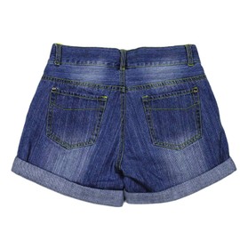BIENZOE Girls' Jean Shorts, Dark Denim, 7 - 8 years
