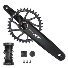 HAIKS 1x Mountain Bike Crankset 170mm with 36T Chainring & Bottom Bracket - 6061 Alloy Hollowtech Crank, 104BCD Narrow-Wide Teeth, Compatible 8-12S (BSA24/BB92/PF30/BB30/T47)