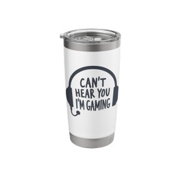 Can't Hear You I'm Gaming Funny Headset Graphic Video Games Stainless Steel Insulated Tumbler