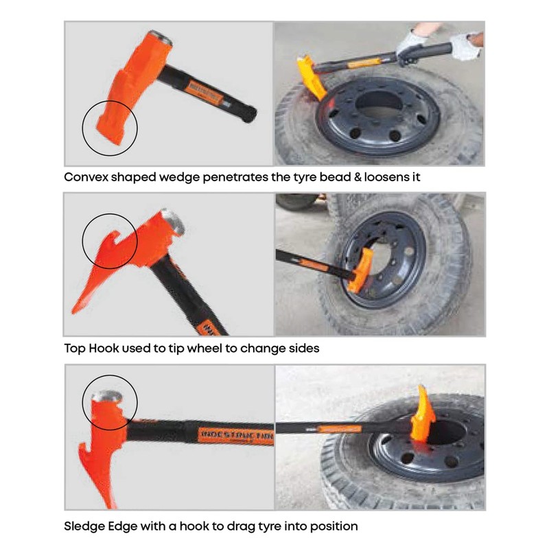 Groz 5 lbs Tire Bead Breaker Hammer - 20" Indestructible