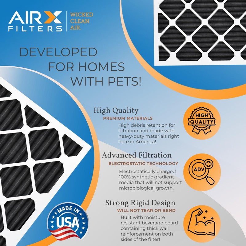 AIRX FILTERS WICKED CLEAN AIR. 16x25x2 Air Filter Odor Eliminator