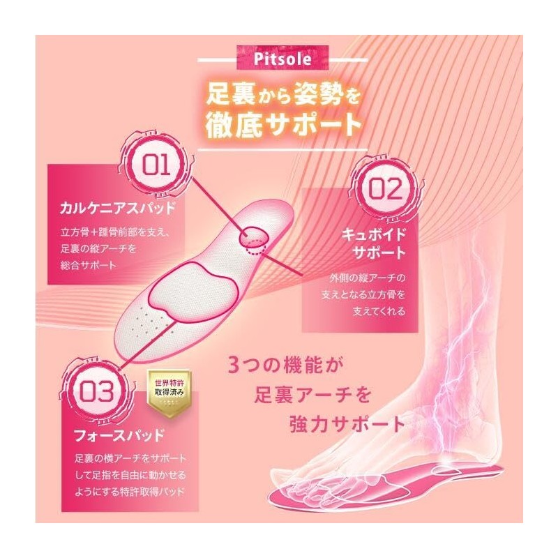 [Black for Kids] Pit Sole Kids Insole, Posture Support, Posture