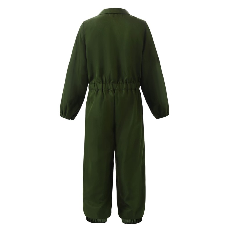 ReliBeauty Children's Pilot Costume, Fighter Jet Pilot Costume, Children, Green