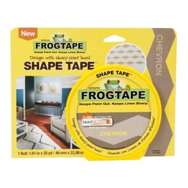 FROGTAPE 282549 Shape Tape Painting Tape, Yellow, Chevron Design, 1.81-Inch x 25-Yard Roll