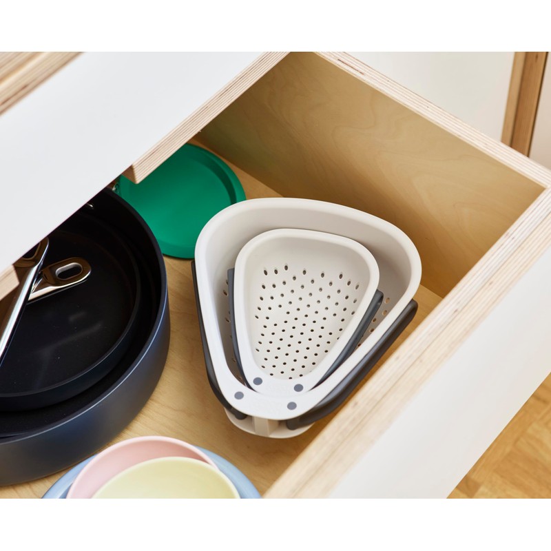 Joseph Joseph Droplet Mini Colander with Folding Handles, Kitchen Strainer