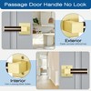 EHOMEWARE 1 Pack Gold Door Lever with Bronze Leather Handle,