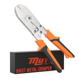 Mutt Tools 5 Blade Sheet Metal Crimper Tool with Ergonomic Grip – Crimp 24ga Steel and 28ga Stainless – Gutter Crimping Tool for Downspouts, Stove Pipe, Sheet Metal and Duct Work
