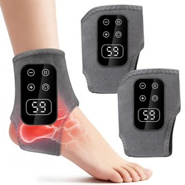 TEVIKE Foot Advanced Renew Triple Method Massager for Neuropathy and Plantar Fasciitis, Cordless Foot Massager with Heat and Vibration, Portable for Home Travel Use（Gray 2pcs）