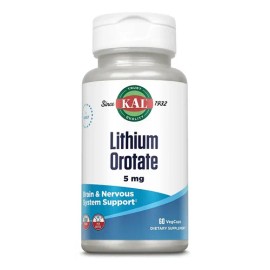 Kal, Orotato De Litio, 5 Mg, 60 Cápsulas Sfn