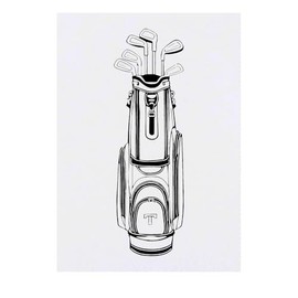 Azeeda 'Golftasche gefüllt mit Schlägern' Temporäres Tattoo - Hautfreundlicher & Ungiftiger Abziehbild · Wasserfest (TO00074799)