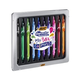 Bic Gel-ocity Quick Dry My Box of Colours Gel Ink Pens - Metal TIN of 10