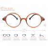 TISHUI Round Reading Glasses +2.50 for Women Men Blue Light