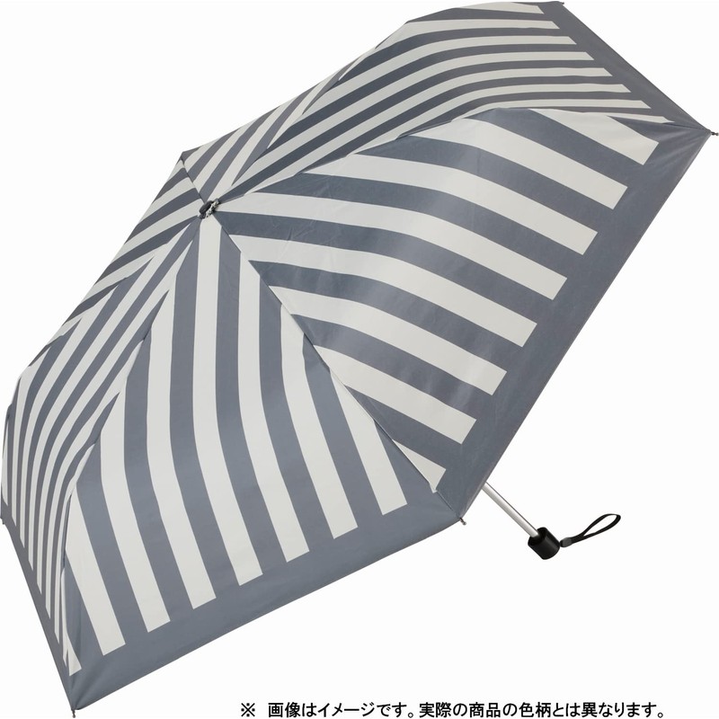 Miyajima 18620 Folding Umbrella, 19.7 inches (50 cm), Striped Border,