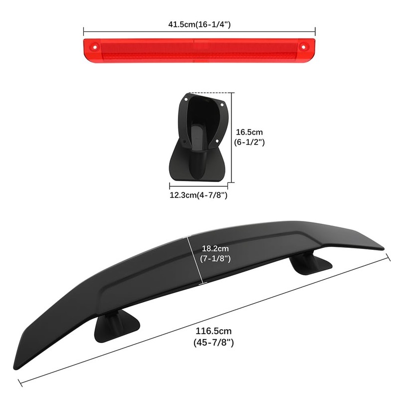 DREAMIZER 47" Universal Car Rear Trunk Spoiler Wing Matte Black