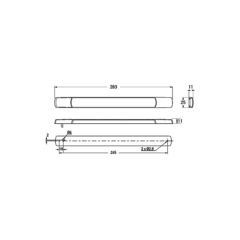 HELLA 2DA 980 887-411 Auxiliary Stop Light - Strip Lamp