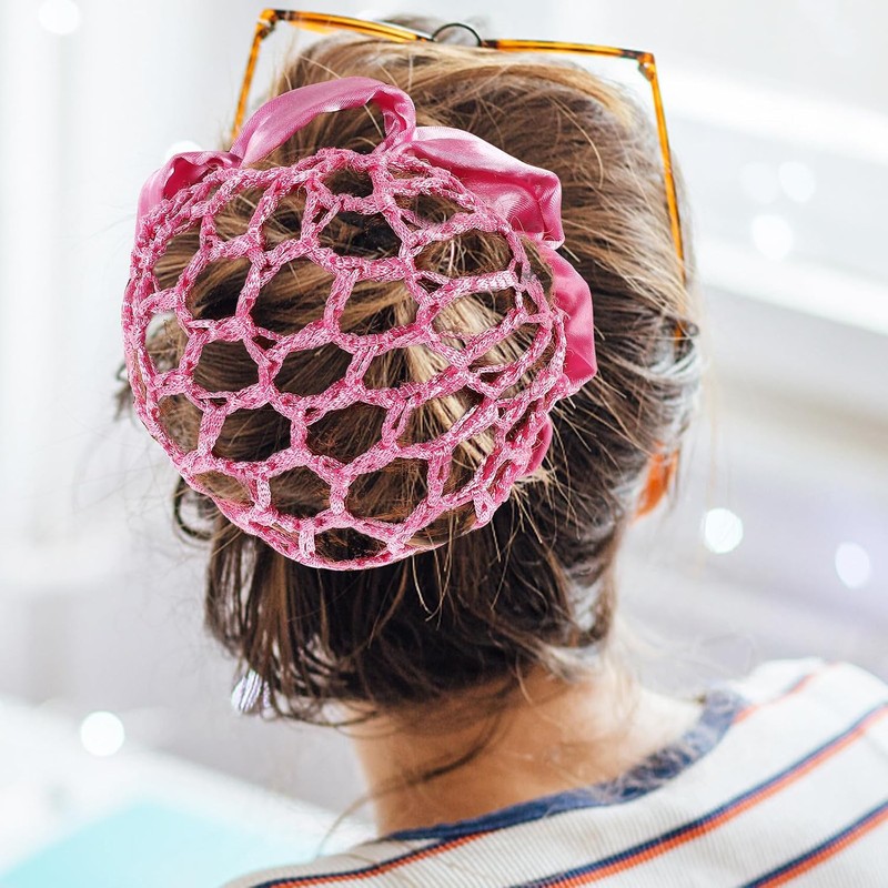 Sujetamoños para peinados 5 piezas poliéster redecilla para el cabello