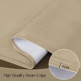 Romanstile Oilcloth Tablecloth 140 x 180 cm with Hem Linen Look Outdoor Tablecloth Weatherproof PVC Waterproof Garden Tablecloth Table Cloth Square for Outdoor, Birthday, Picnic, Party, BBQ, Natural