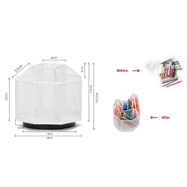 Exerz Organizador de computadora/computadora de malla para caramelos/soporte para bolígrafos/organizador multifuncional giratorio 360