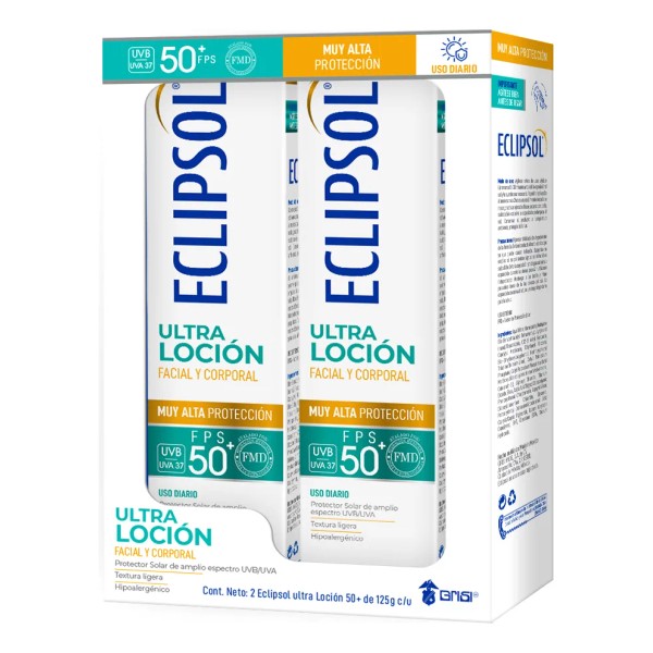 Eclipsol Ultra Loción Protector Solar Facial y Corporal FPS50+, Hipoalergénico,