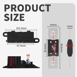 EFUTURETIME Mega Fuse Holder with 2 Mega Fuses 60A Car Fuse Holder ANM Bolt-on High Current Fuse M8 for Car Motorcycle Truck Caravan Ship Pack of 2