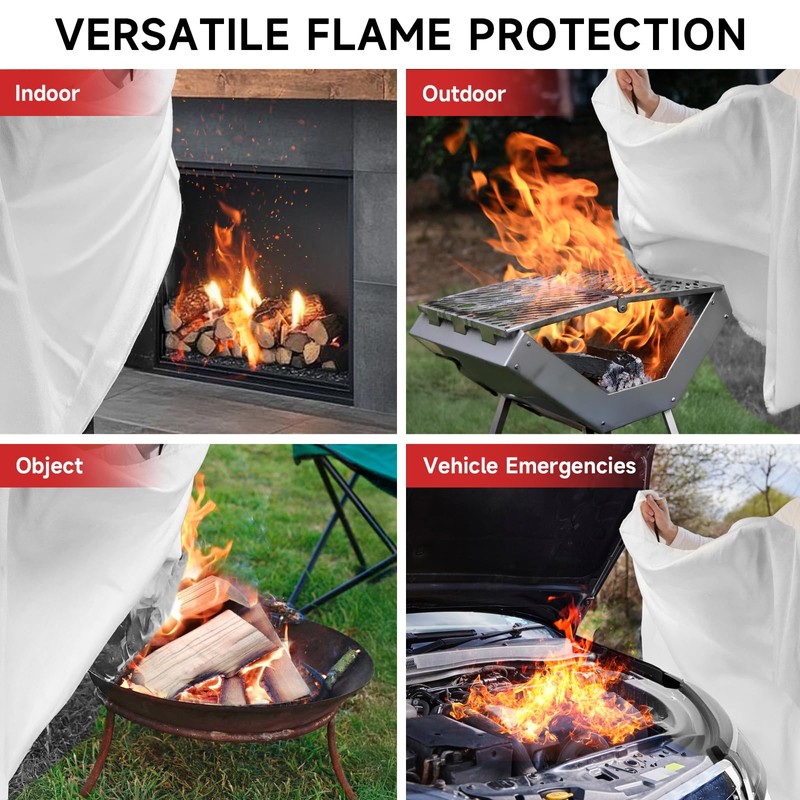 Fire Blanket Emergency for Home Kitchen - 40"x40" Fireproof Safety