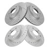 TRQ Front and Rear Performance Brake Rotors Set Premium G-Coated