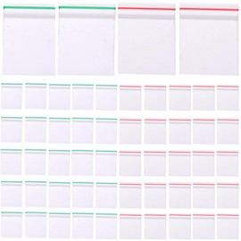 Lubonarie Plastic Bag, Small with Zipper, Small Divided Bag, Zippered, Mini Plastic Bag, Zipper Bag, 1.0 x 1.2 inches (2.5 x 3 cm), 300 Sheets Each, Total 600 Sheets (Green, Red)