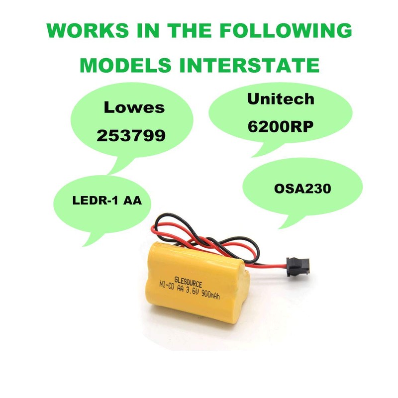 GLESOURCE 3.6V 900mAh Emergency/Exit Light ELB-B001 Battery Compatible for Lithonia