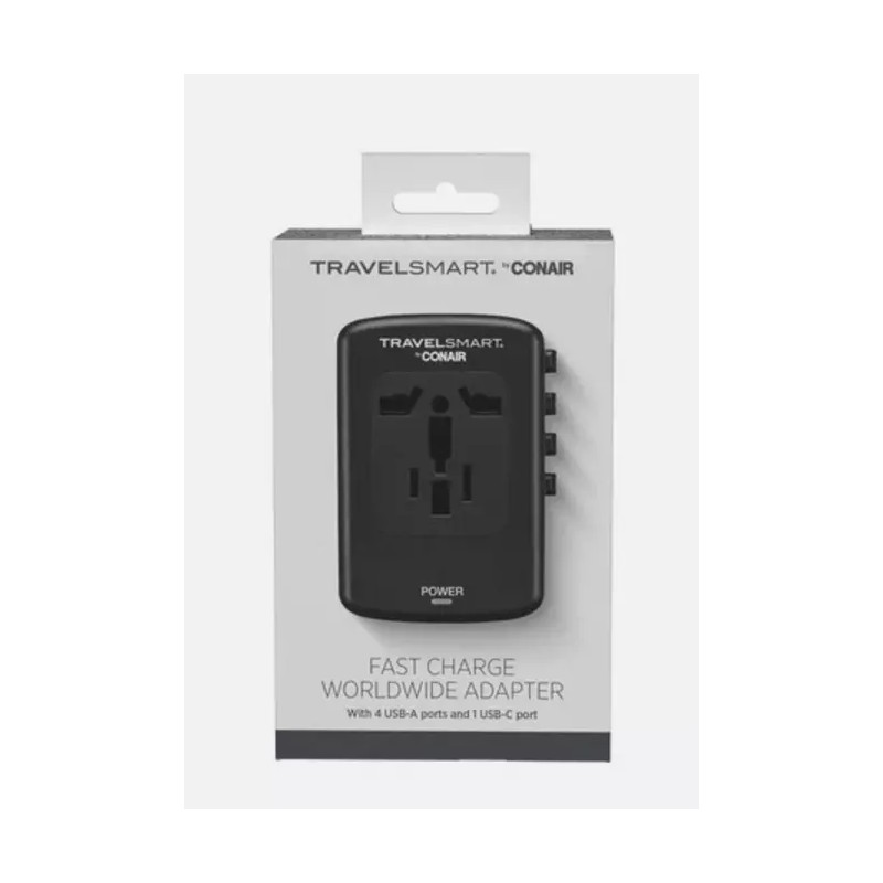 Conair Travel Smart Quick Charge All-in-One Adapter 4 USB-A ports