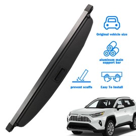 Marretoo for Toyota RAV4 Cargo Cover 2024 2023 2022 2021-2019 for Toyota RAV4 Accessories Black Retractable Factory Style SUV Trunk Cover Cargo Security Shade Trunk Cover