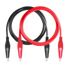 UMTMedia UMTMedia? 0.5 Metre Crocodile Croc Clips Electrical Insulated Wire Multimeter Test Leads Set Alligator Clip Clamps Double Ended Voltage Tester Cable Red & Black