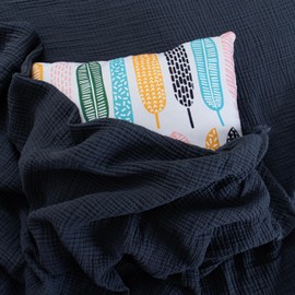 Ultra Soft Muslin Blanket for Adults, Muslin Fabric Bedspread, Muslin Throw Blanket for Bed, 100% Turkish Organic Cotton Muslin Bedsheet, Turkish Blanket, Luxury, Puskul Textile (Dark Gray)