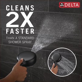 Delta Faucet ProClean Matte Black Shower Head with Handheld, Showerhead with High Pressure Spray, Handheld Shower Head, 6 Spray Settings, Matte Black 75740BL