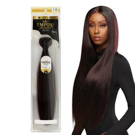 Sensationnel Empire Bundles- Straight 10a Tangle Shed Free Human Hair for Weaving and Sew in Styles - 1 pack (12 inch, NATURAL/BLACK)