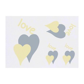 4 x 'Two Love Hearts' Temporary Tattoos - Water Resistant, Skin-Safe, Non-Toxic Transfers, Mixed Sizes (TO00084702)