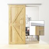 JUBEST 6FT Sliding Barn Door Track Kit, Aluminium Box Rail