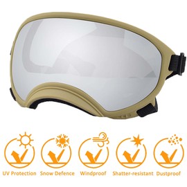 Large Dog Sunglasses with Adjustable Strap UV Protection, Winproof Dog Puppy Sunglasses, Suitable for Medium-Large Dog Pet Glasses, Dogs Eyes Protection，Soft Dog Goggles