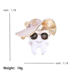 Cute Enamel Tooth Brooch Pin Enamel Tooth Lady Lapel Pins Creative Funny Dental Dentist Jewelry Lapel Backpack Hat Decoration Badge for Women Girls