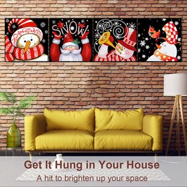 COLORWORK Paquete de 4 pinturas por números para adultos y niños, kit de pintura acrílica de Navidad con pinceles, pigmento acrílico para principiantes, 9.84 x 9.84 pulgadas (sin marco)