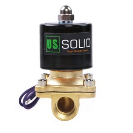 U.S. Solid 1/2" NPT Brass Electric Solenoid Valve 12V DC Normally Closed VITON