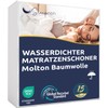 SLEEPZEN Waterproof Mattress Protector, Molleton 100% Cotton, Mattress Cover with