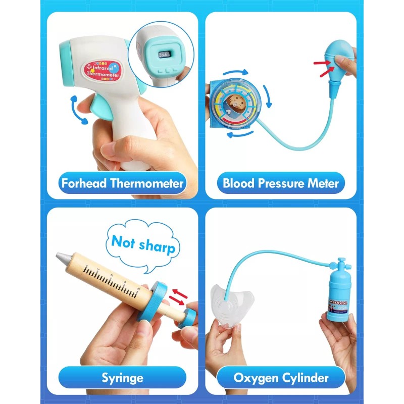 Lehoo Castle Doctor Kit for Kids Realistic, Kids Doctor Kit