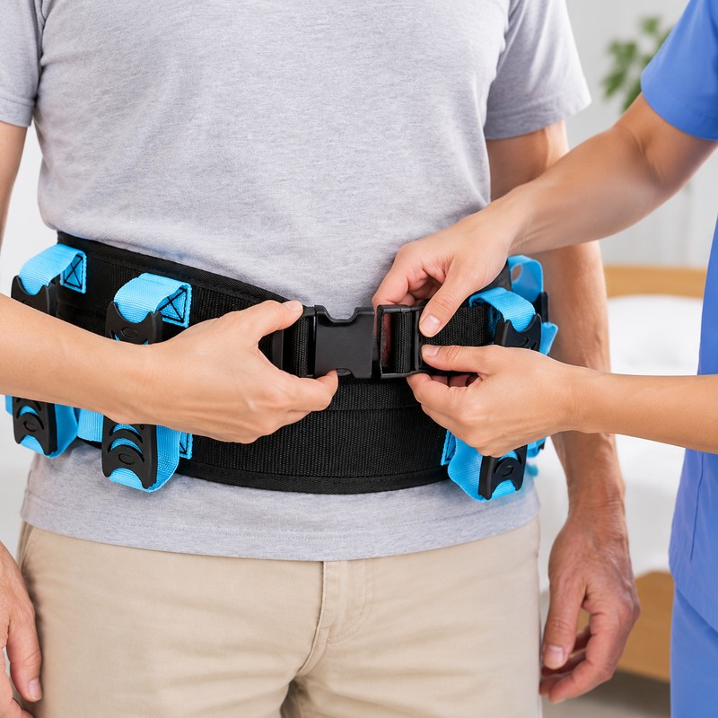 Gait Belt for Patient Transfers – Adjustable Waist Belt with