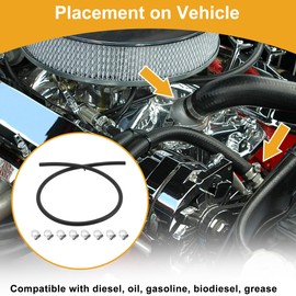 X AUTOHAUX 1/8" Fuel Line Kit 3.05ft Vacuum Hose Automotive Fuel Hose with 8 Clamps 1 Set