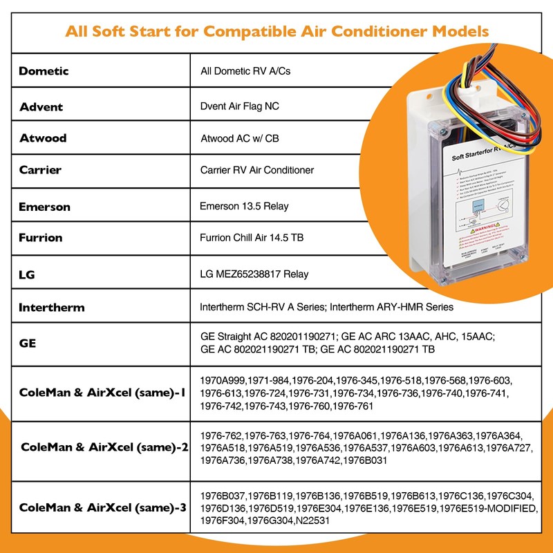 Soft Start for RV Air Conditioner, AC Soft Start Kit,